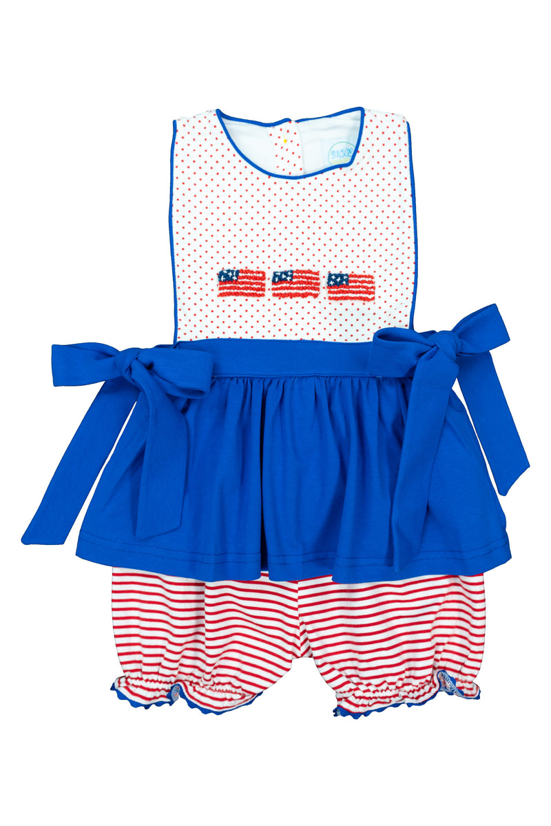 Girls Knit French Knot Flag Bloomer Shorts Set