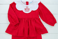 Girls Classic Red Pants Set