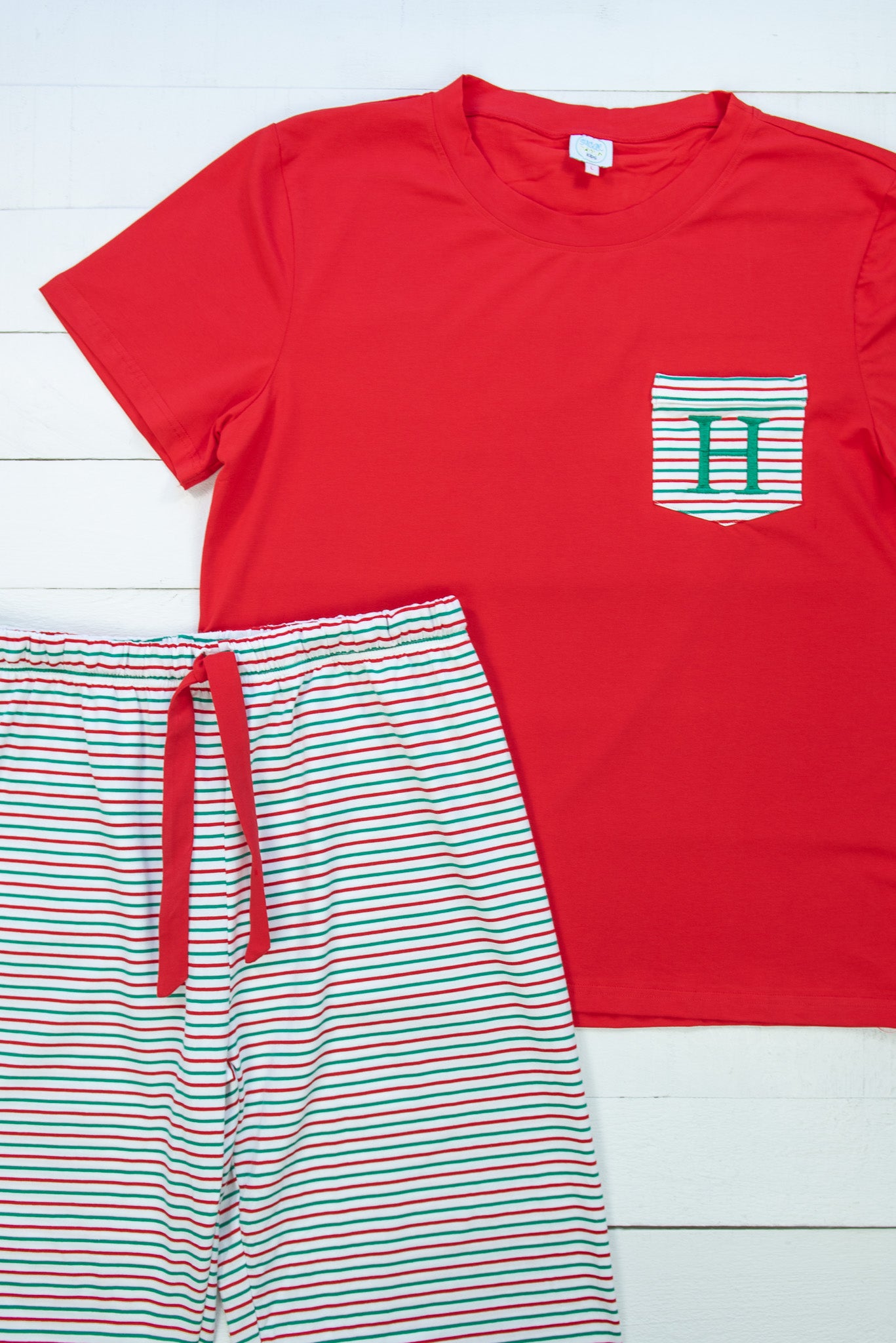 Dad Red/Green Stripe PJ Pant Set