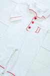 Boys White/Red Collared PJ