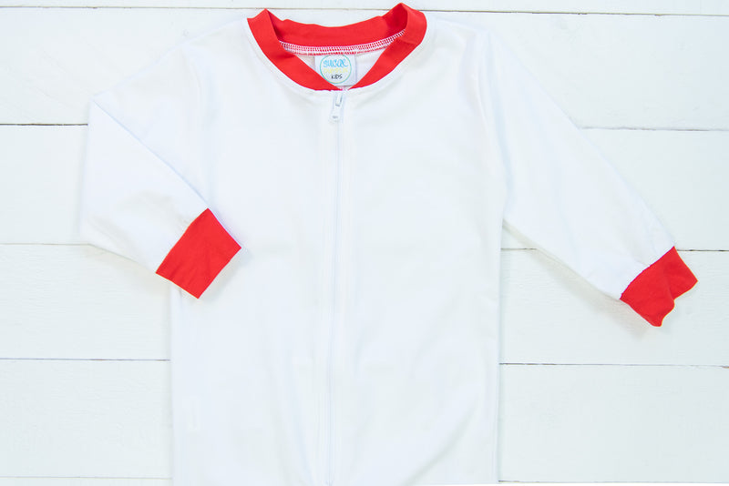 Boys White/Red Flap PJ