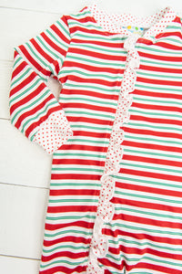 do not have Red/Green Stripe Ruffle Zip Up PJ