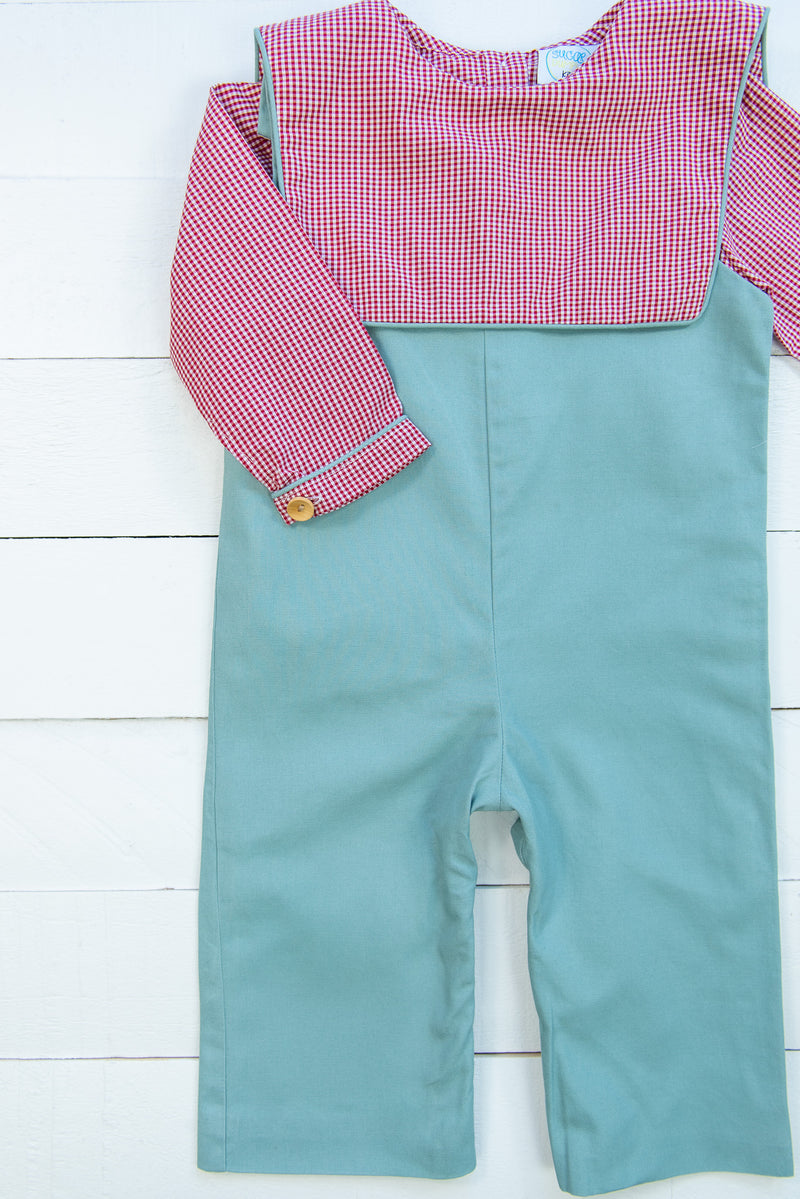 Boys Holiday Gingham Longall Set