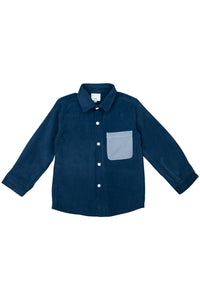 Boys Navy Corduroy Shirt Only