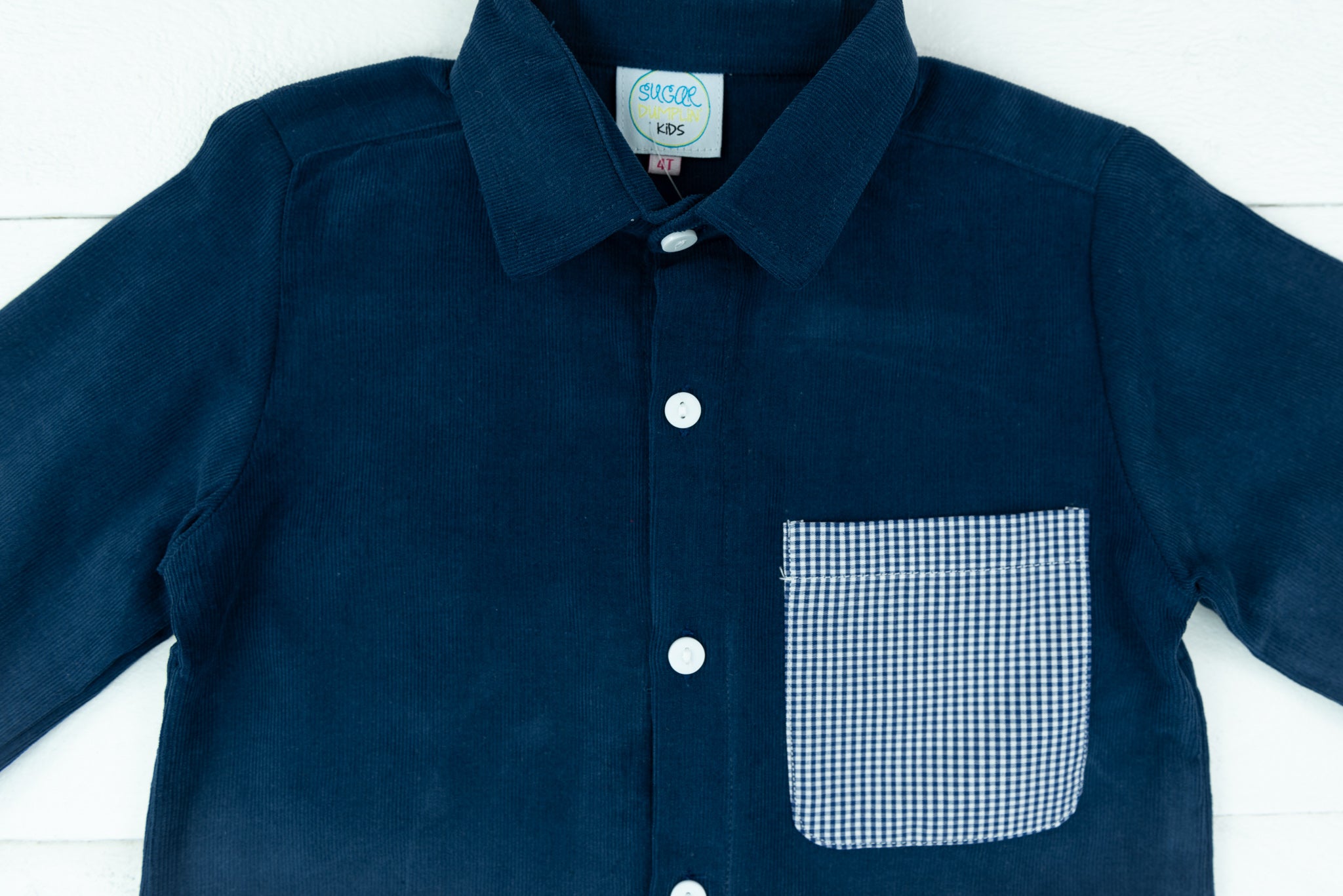 Boys Navy Corduroy Shirt Only