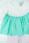 Girls Pink/Mint Stripe Pants Set