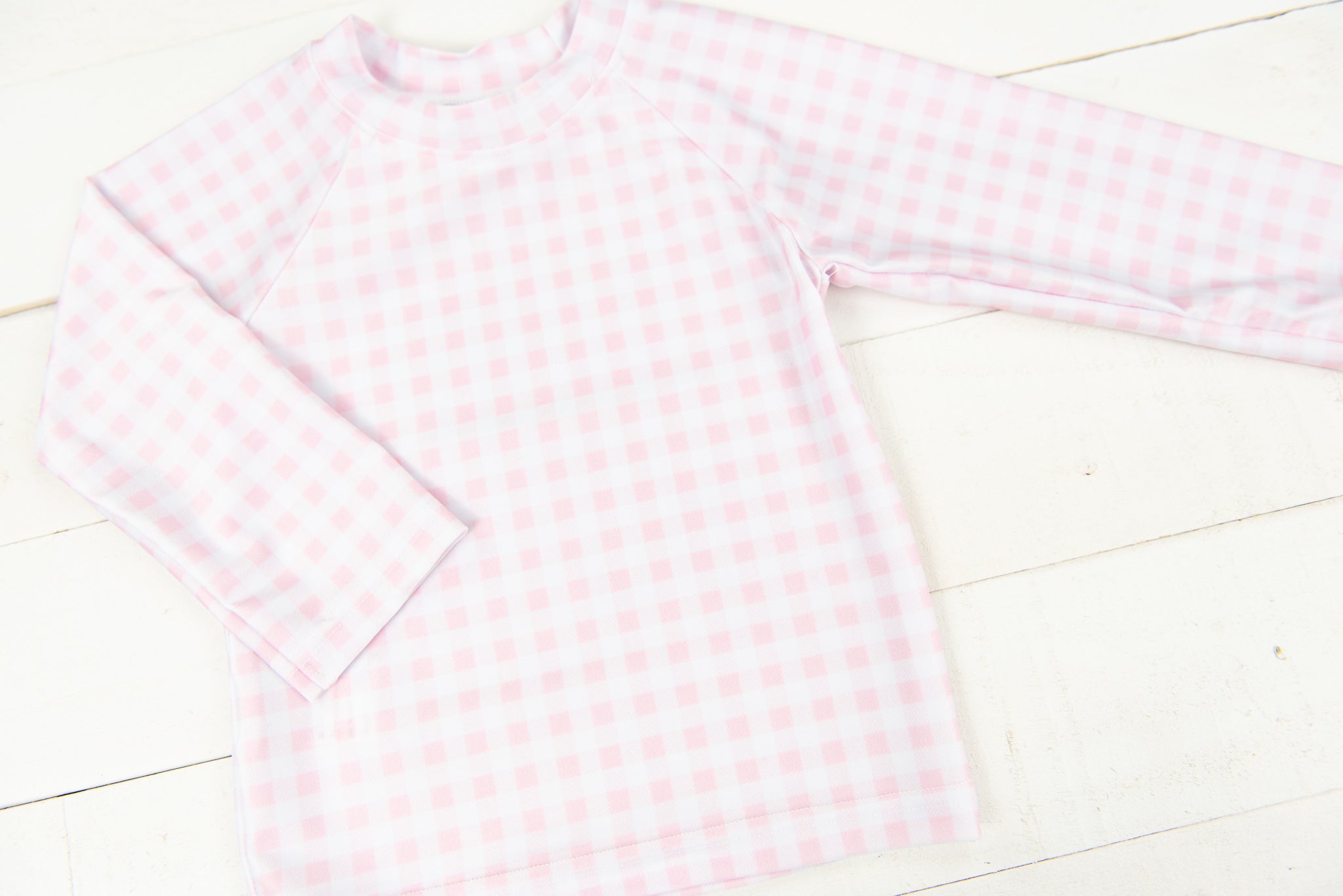 Pink Check Swim Shirt