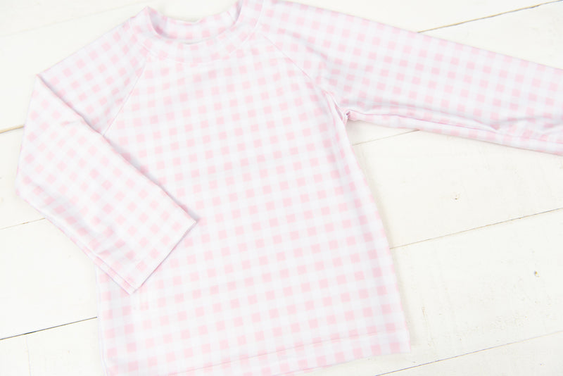 Pink Check Swim Shirt