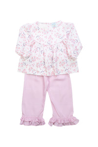 Girls Spring Blossom Pants Set