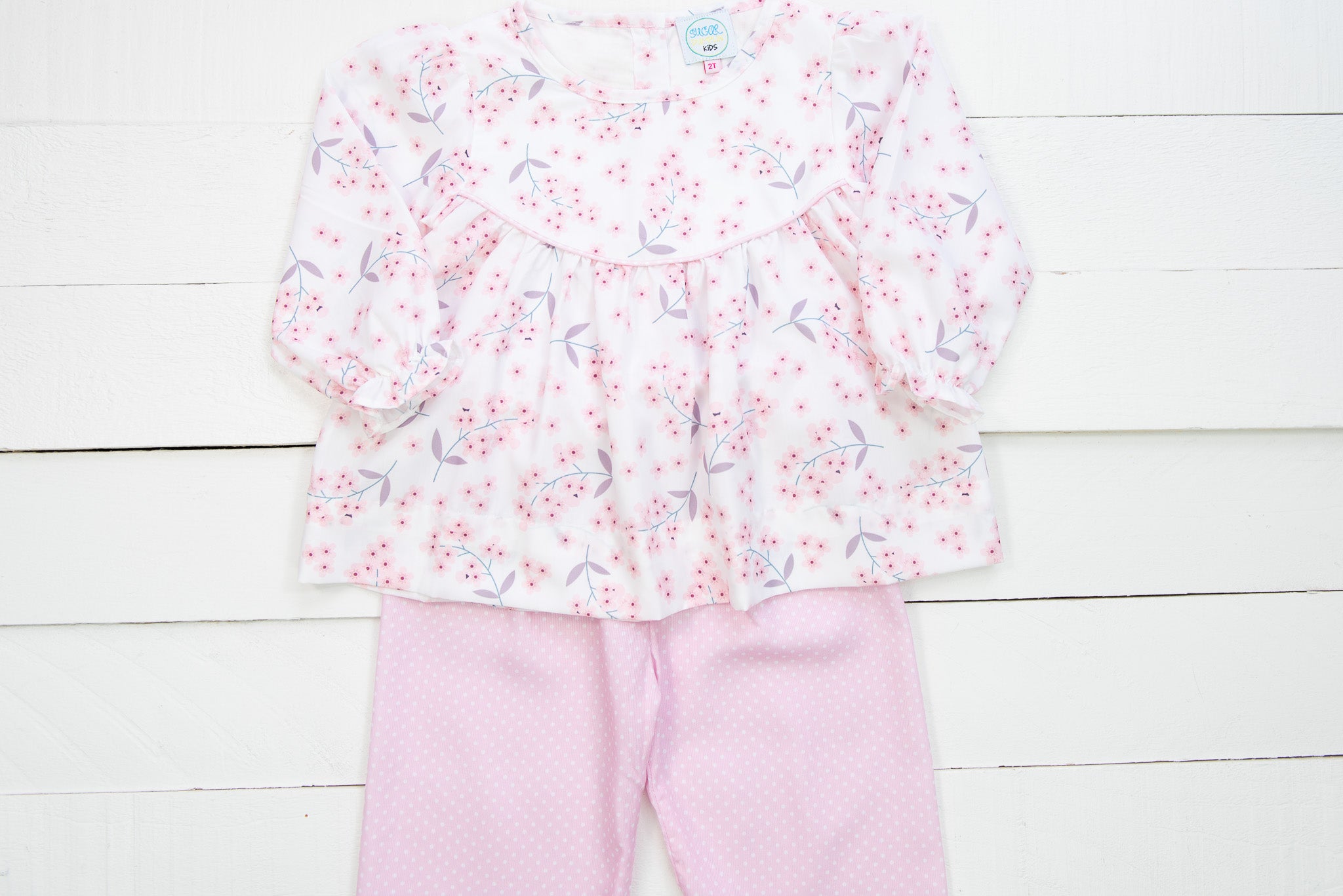 Girls Spring Blossom Pants Set