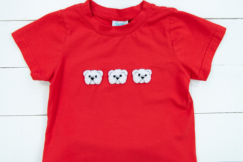 Boys French Knot Bulldog Shorts Set