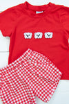 Boys French Knot Bulldog Shorts Set