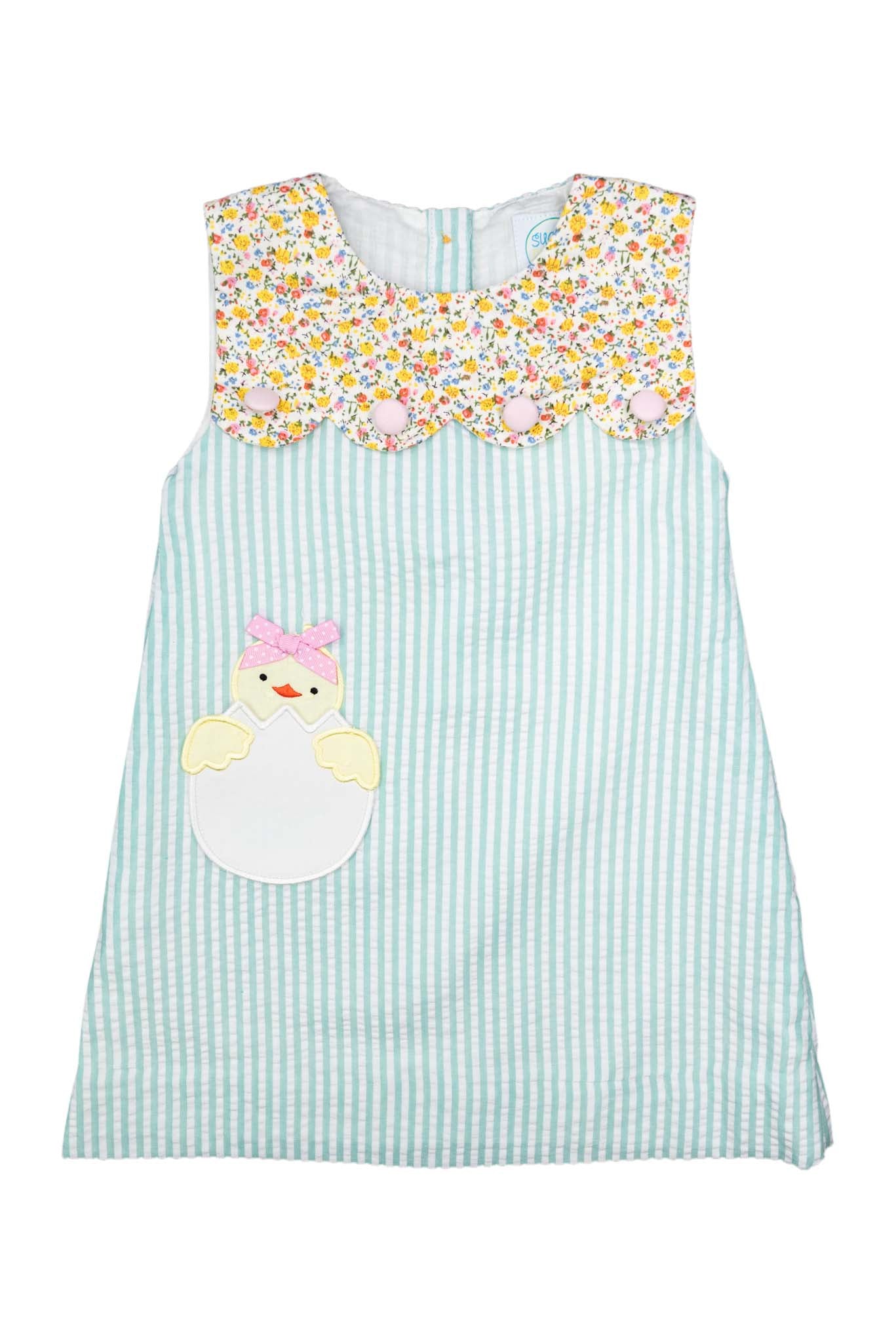 Girls Baby Chick Seersucker Dress