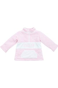 Girls Pink Quilted Name Pullover