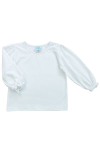 Girls Knit White Long Sleeve Shirt Only