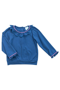 Girls Knit & Navy Pullover