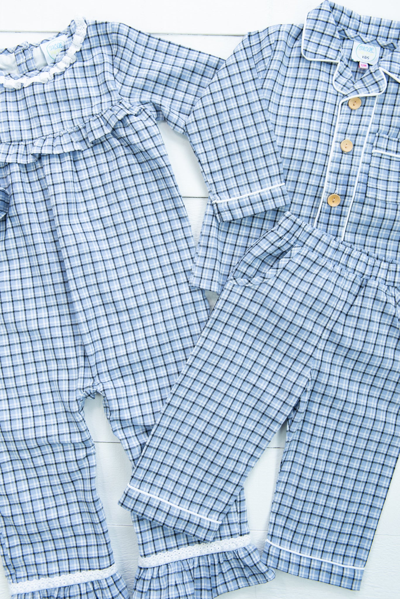 Boys Classic Windowpane PJ Pants Set