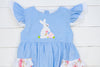 Girls Spring Bunny Applique Bubble