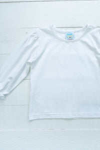 Girls Knit White Long Sleeve Shirt Only