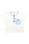 Boys White & Blue Seersucker Shirt Only