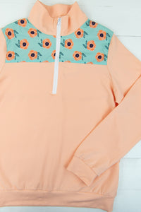 Mom Peach Floral Pullover