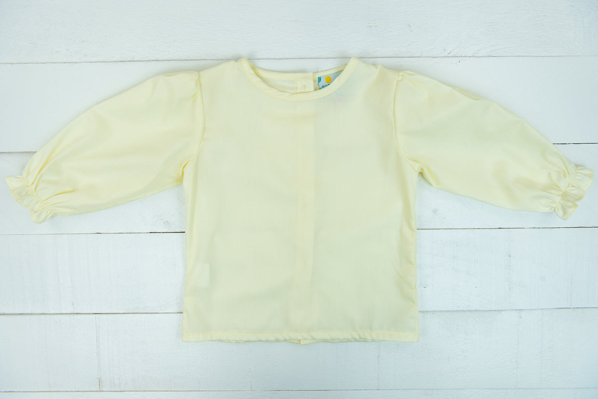 Girls Woven Cream Long Sleeve Shirt Only