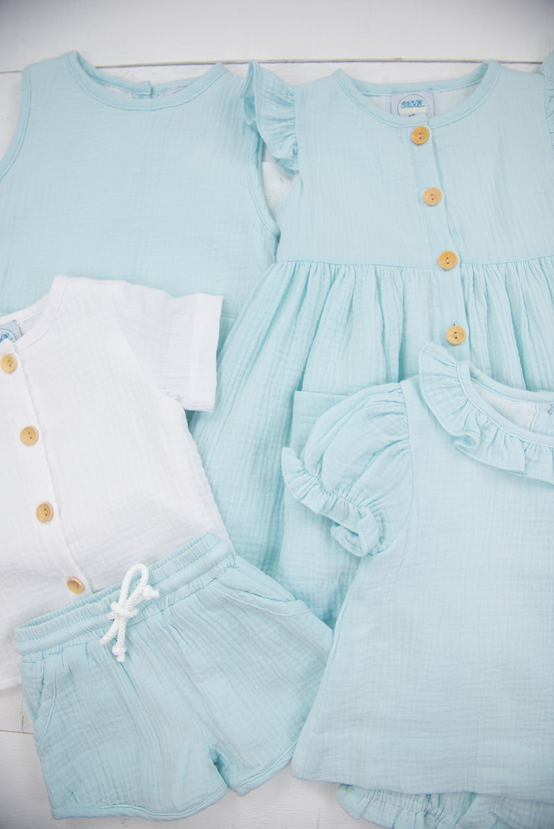 Boys Skye Blue Shorts Set