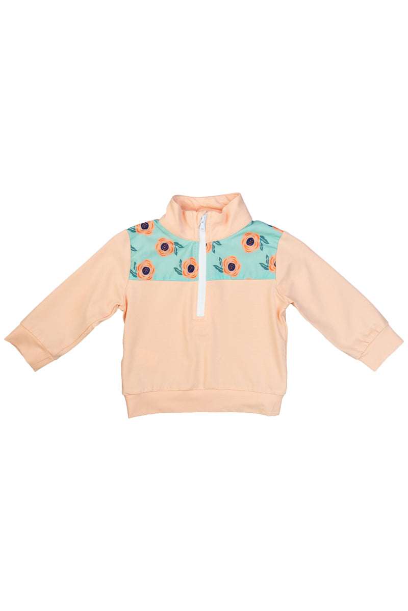 Mom Peach Floral Pullover