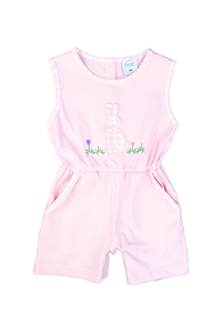 Girls Gingham Bunny Romper