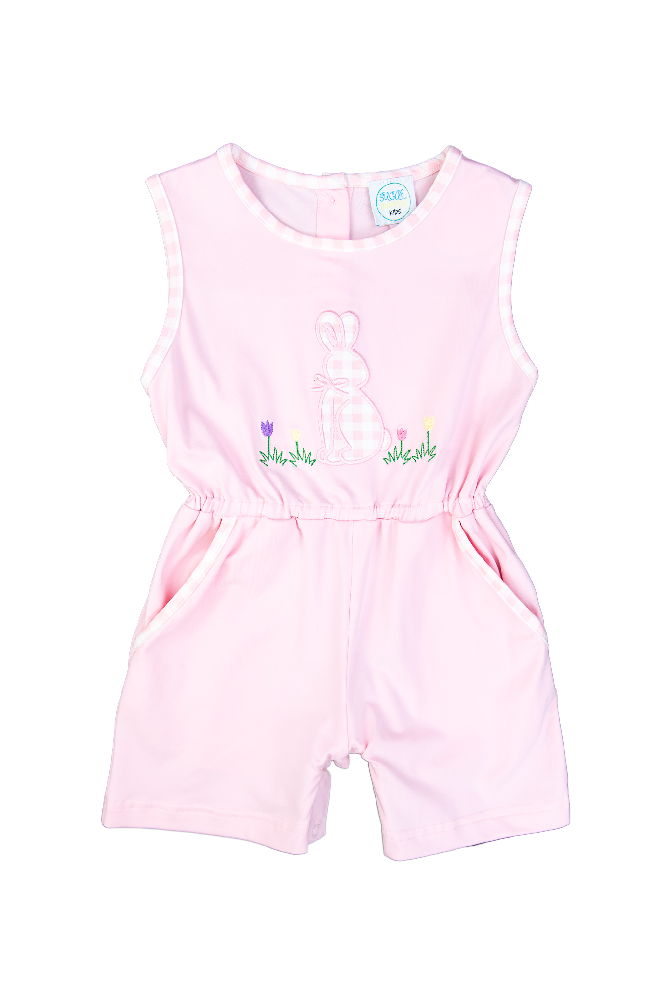 Girls Gingham Bunny Romper