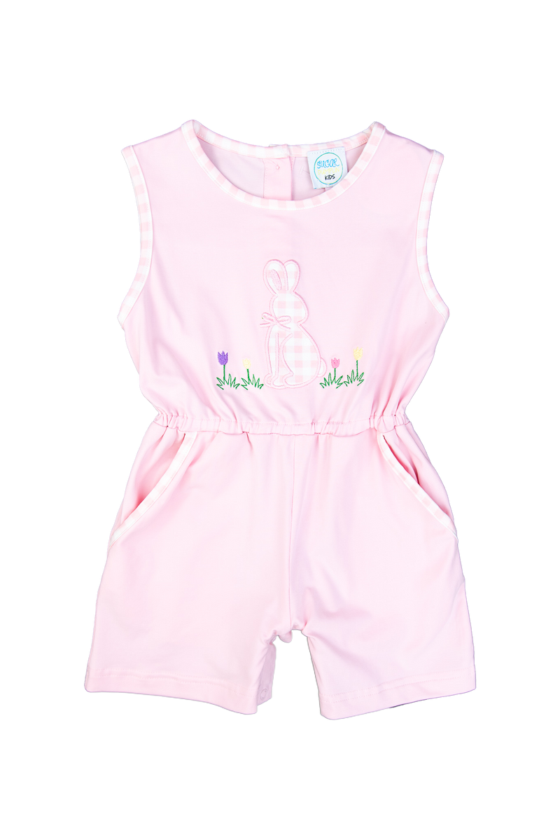 Girls Gingham Bunny Romper