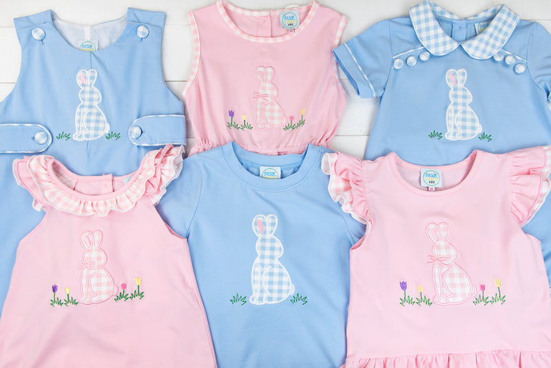 Girls Gingham Bunny Romper