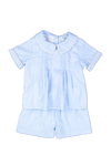 Boys Blue Linen Shorts Set