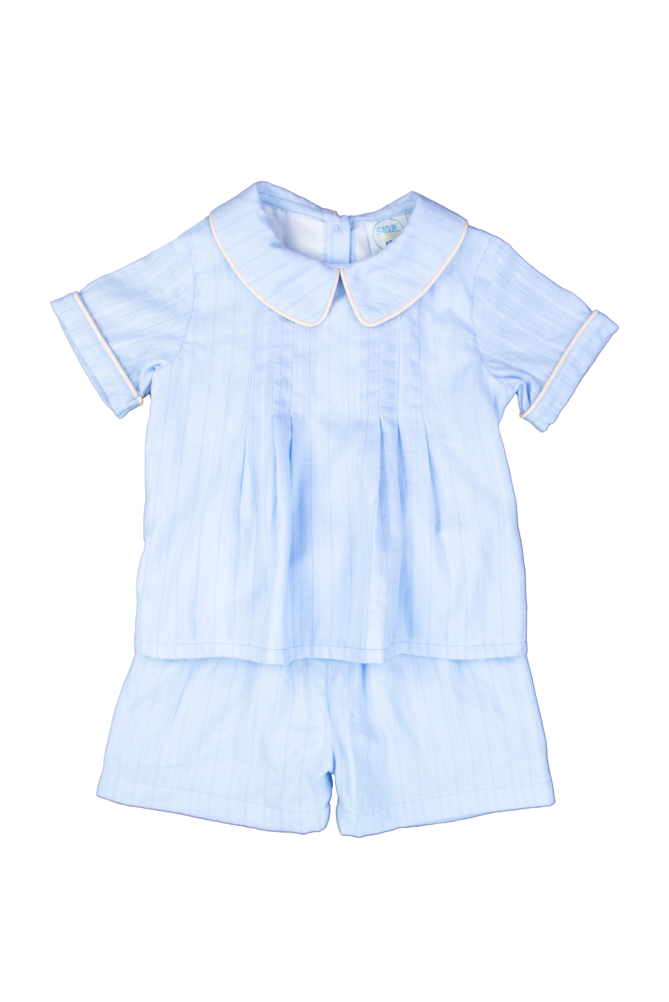 Boys Blue Linen Shorts Set