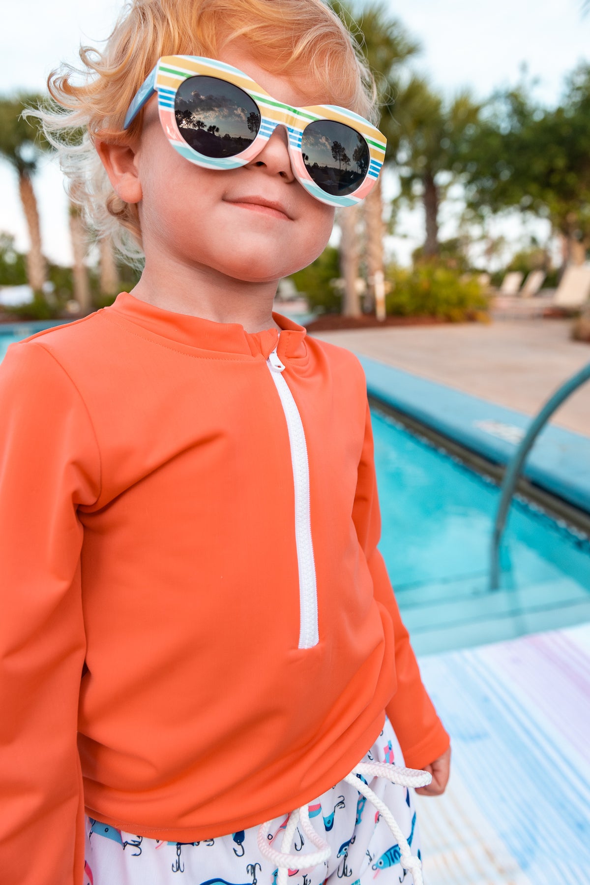 Boys Coral Rashguard Swim Shirt