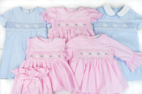 Girls Smocked Bunnies Diaper Set