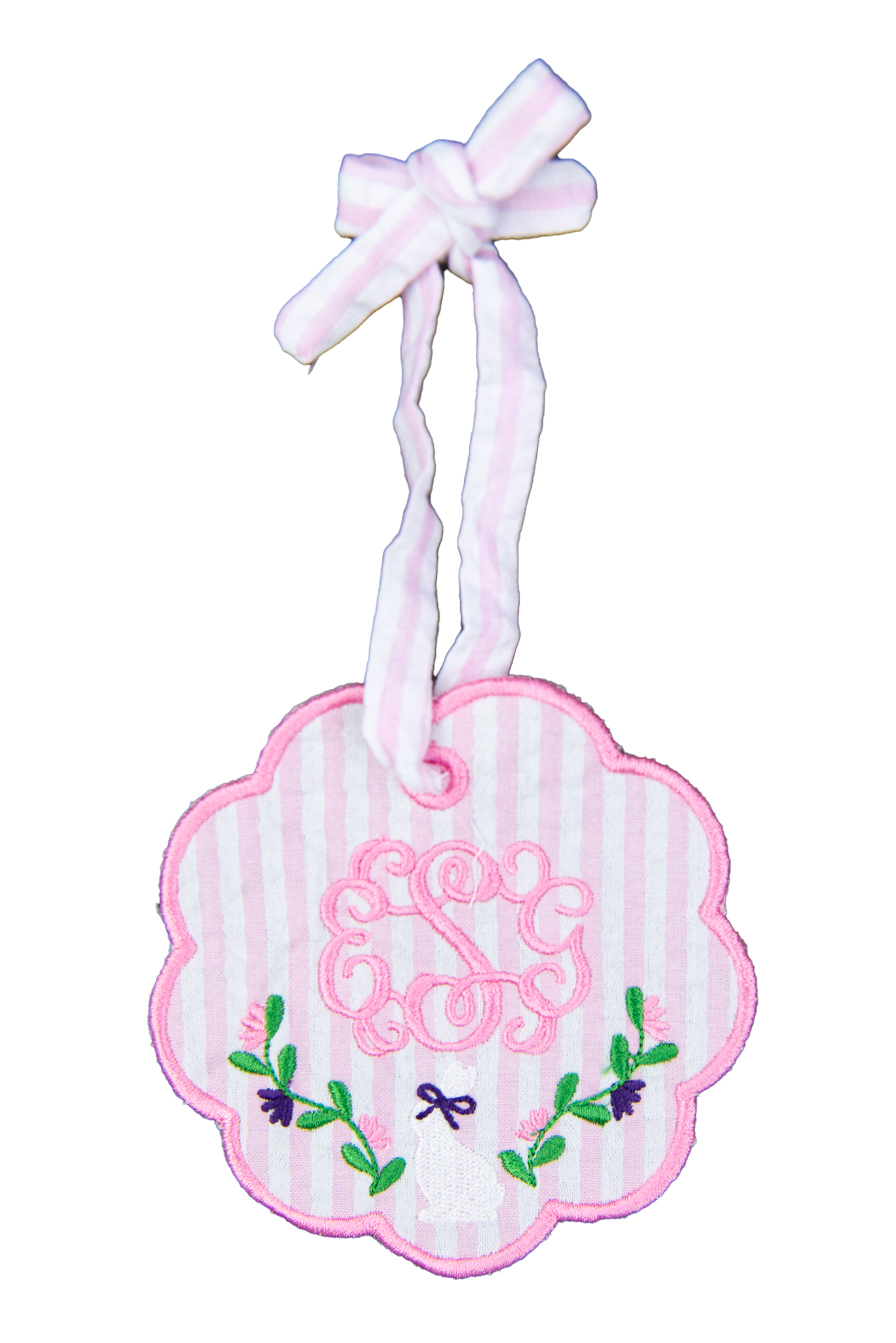 Floral Bunny Easter Basket Tag