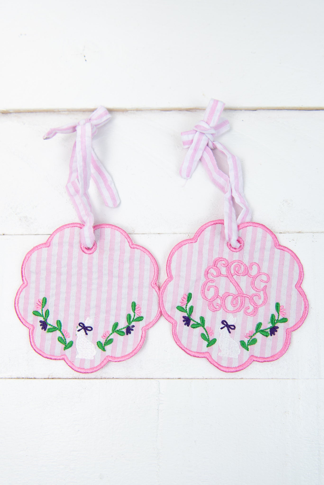 Floral Bunny Easter Basket Tag
