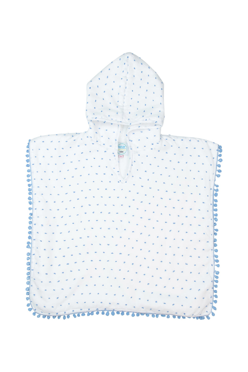 Girls Blue Swiss Dot Swim Cover