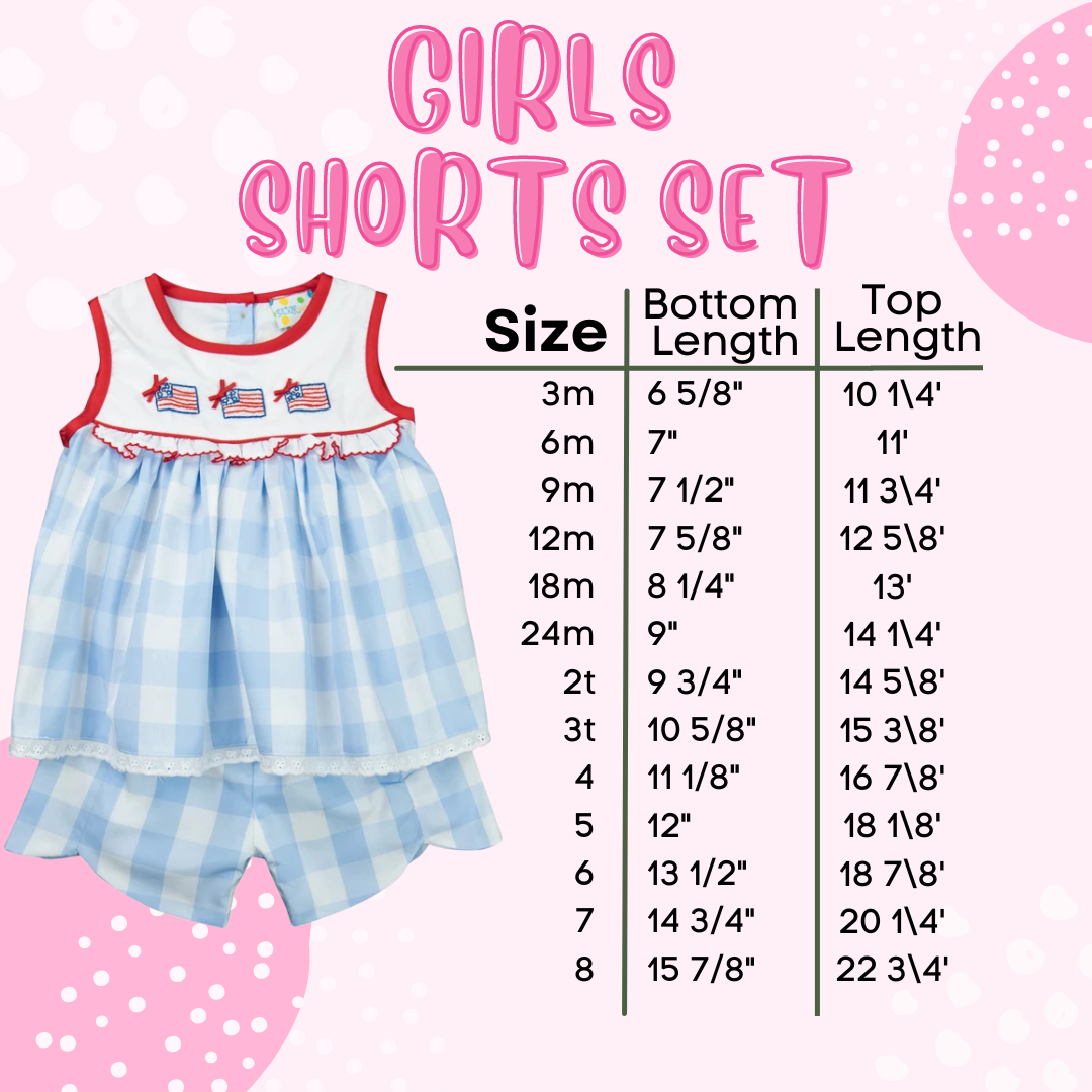 Girls Freedom Shorts Set