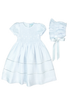 Girls White Gown With Bonnet